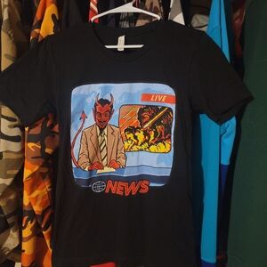 Bella Canvas Black Devil News Graphic Tee